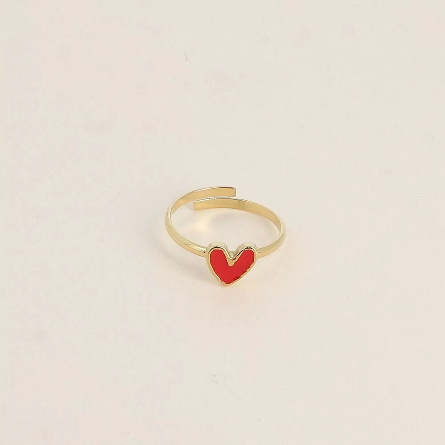 Bague - cœur émaillé