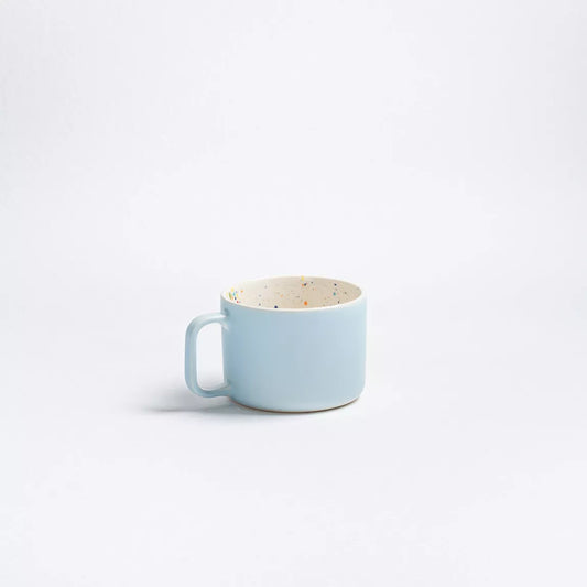 Set de 2 mugs - bleu et blanc moucheté - 450ml