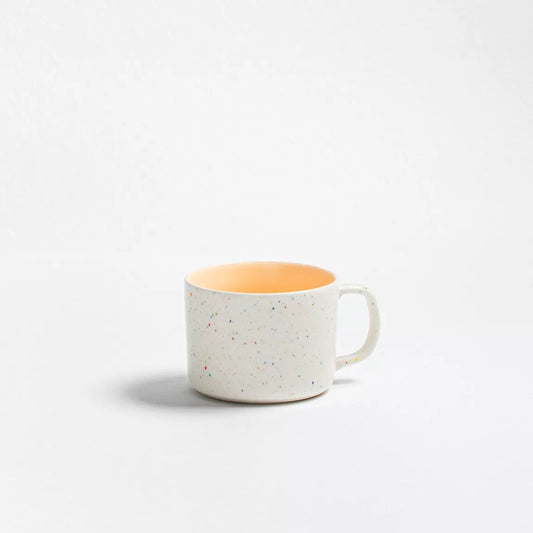 Set de 2 mugs - Orange et blanc moucheté - 450ml