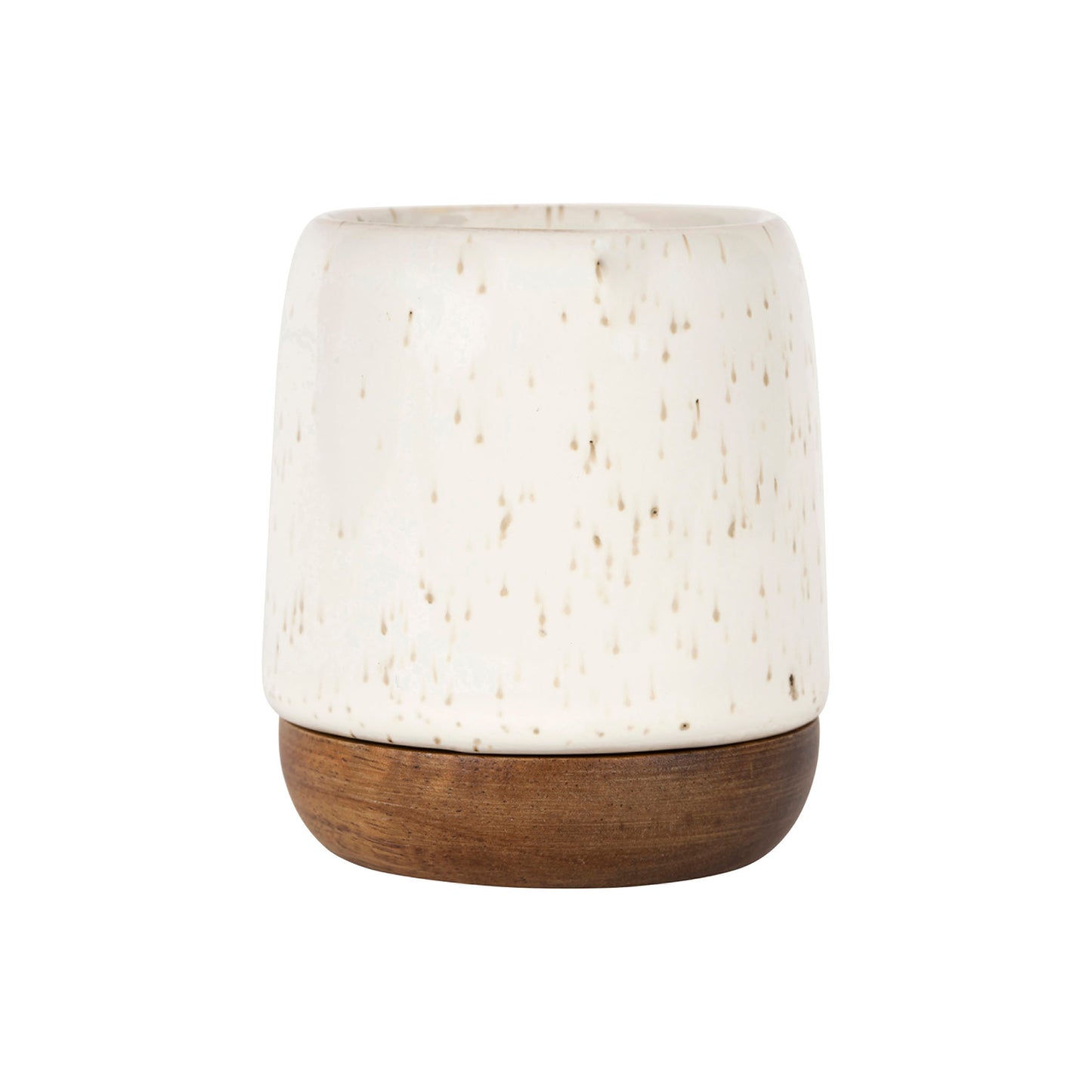 Lot de 2 petites tasses en grès et bois 10 cl