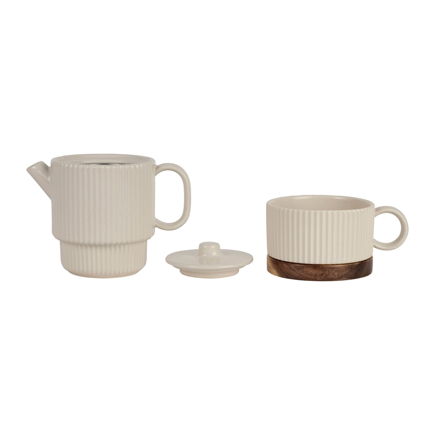 Théière + tasse écru 45 cl