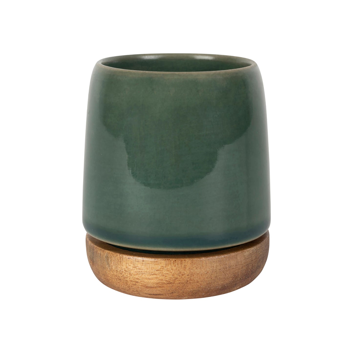 Lot de 2 petites tasses émeraude et bois 10 cl