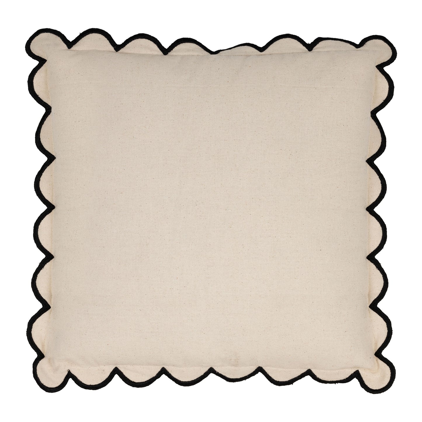 Coussin écru bord noir