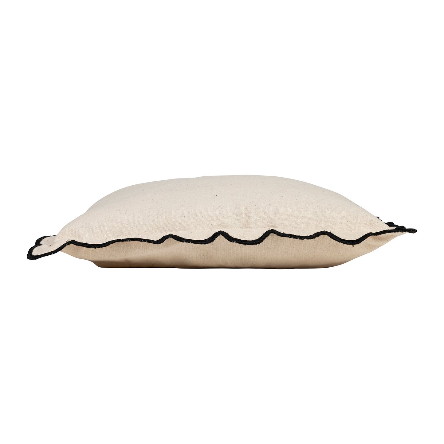 Coussin écru bord noir