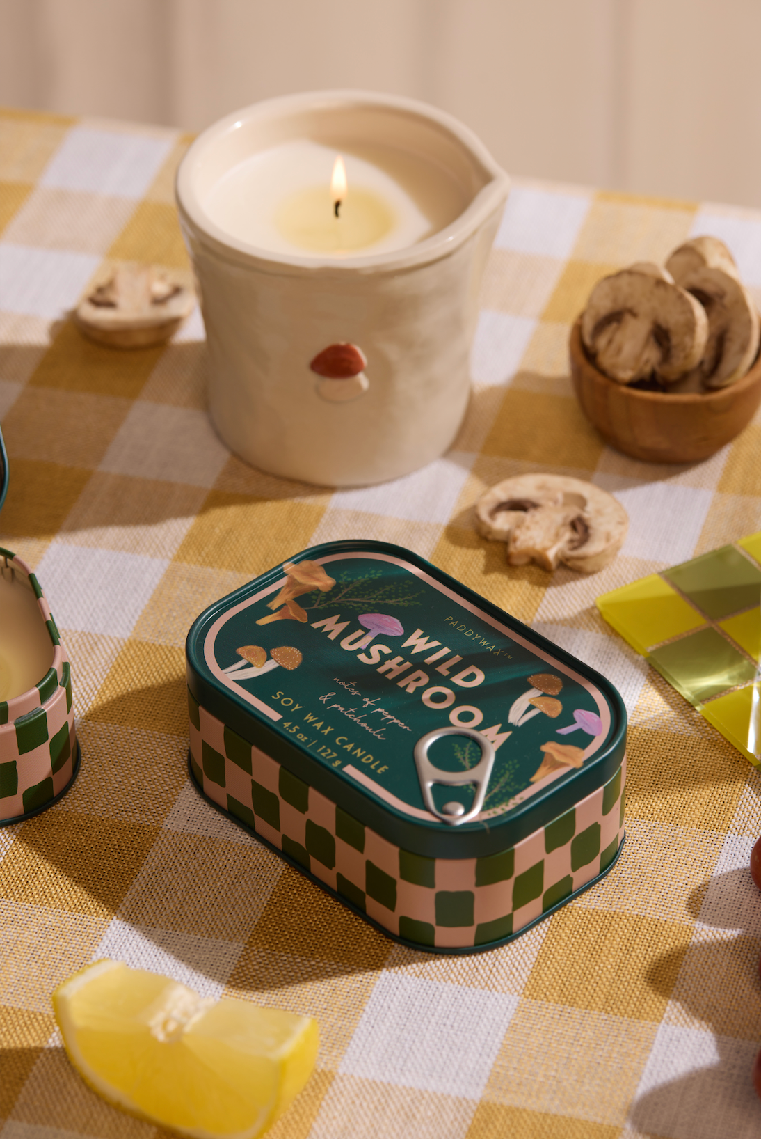 Bougie boite de conserve - champignon