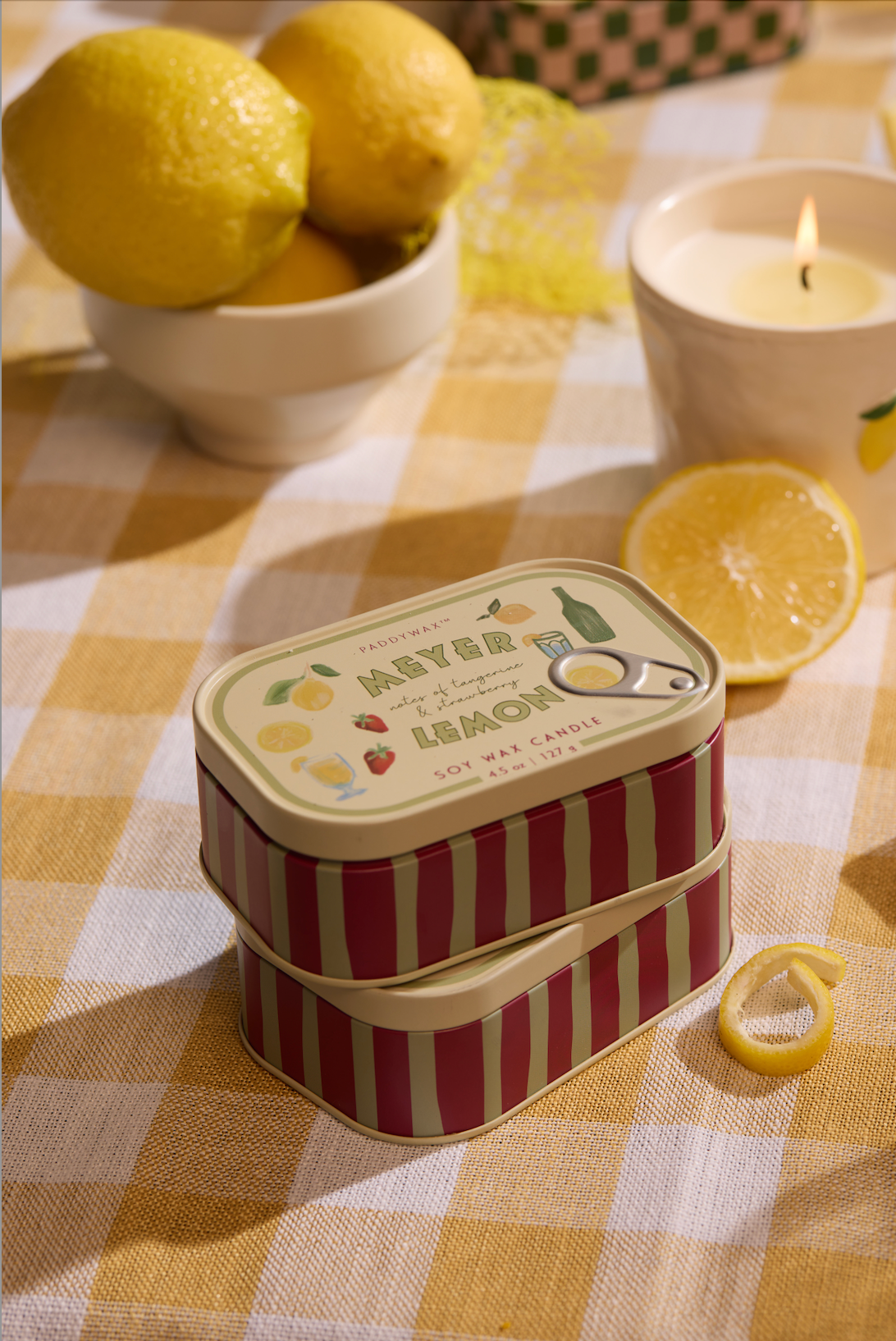 Bougie boite de conserve - citron