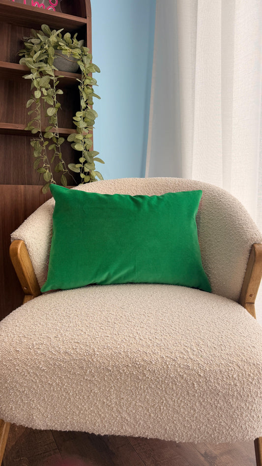 Coussin fleuri dos vert