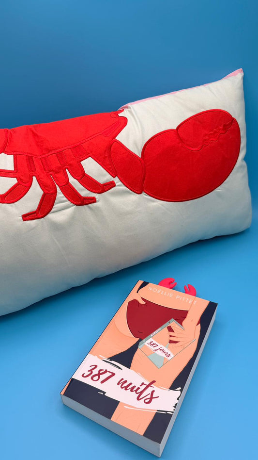 Lot coussin + marque page Homard