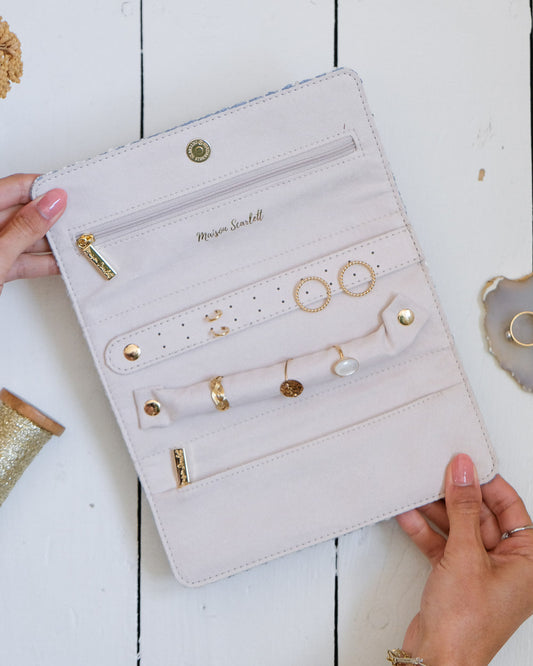 Pochette à bijoux Catherine pied de poule