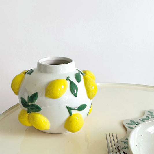Vase boule citron