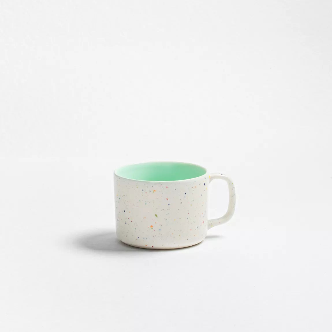 Set de 2 mugs - vert et blanc moucheté - 450ml