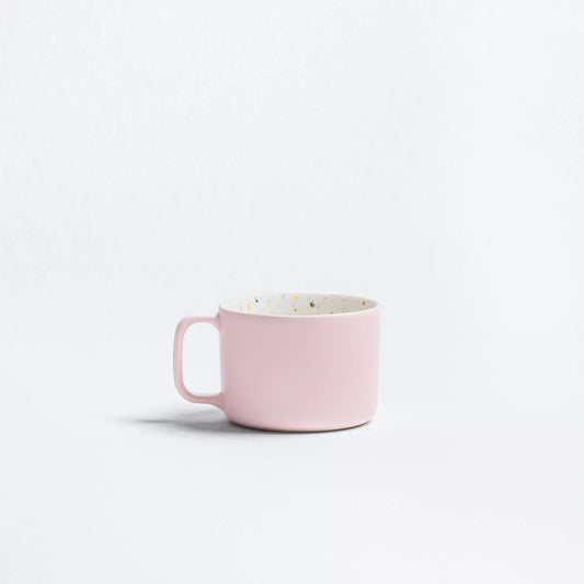 Set de 2 mugs - Rose et blanc moucheté - 450ml
