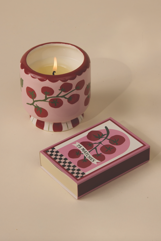 Lot Bougie parfumée Tomates de vigne + allumettes