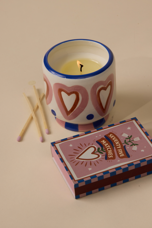 Lot Bougie parfumée Rosewood vanilla + allumettes
