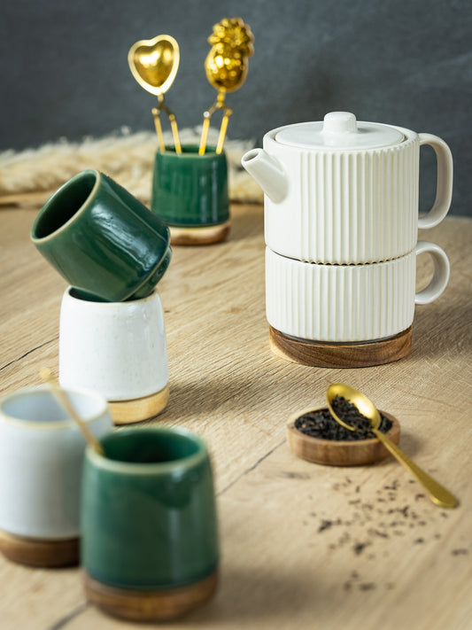 Théière + tasse écru 45 cl