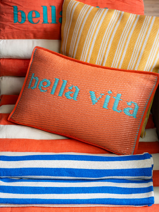 Coussin Bella vita corail