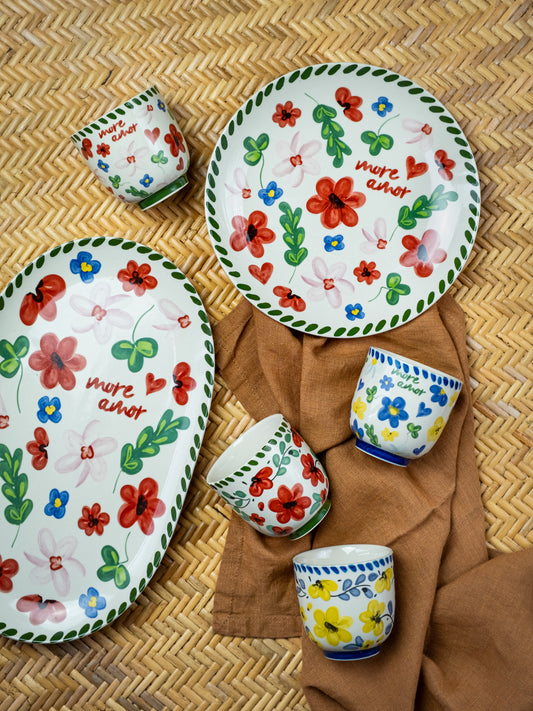 Plat ovale fleur