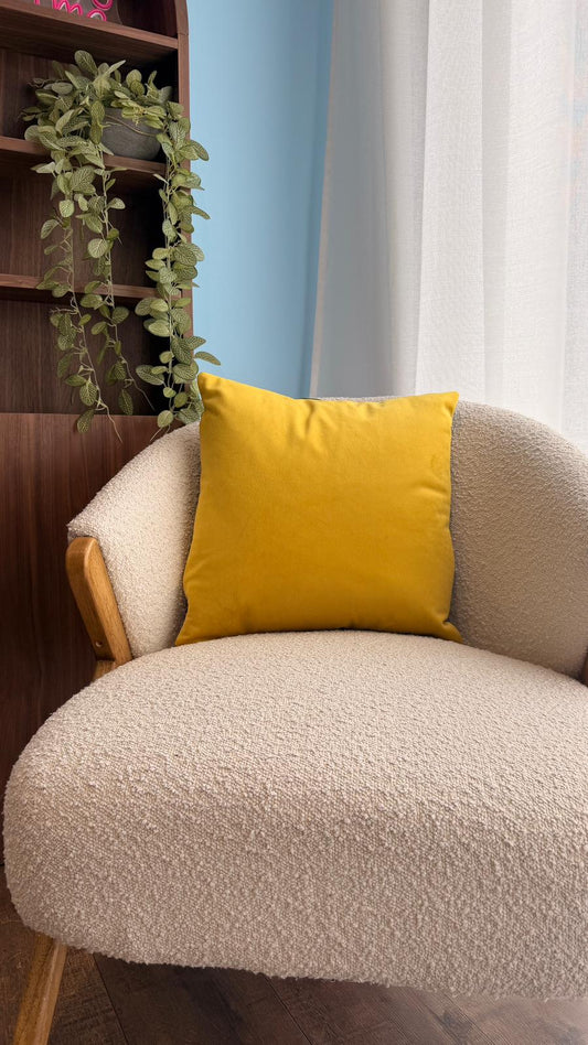 Coussin fleuri vert et jaune