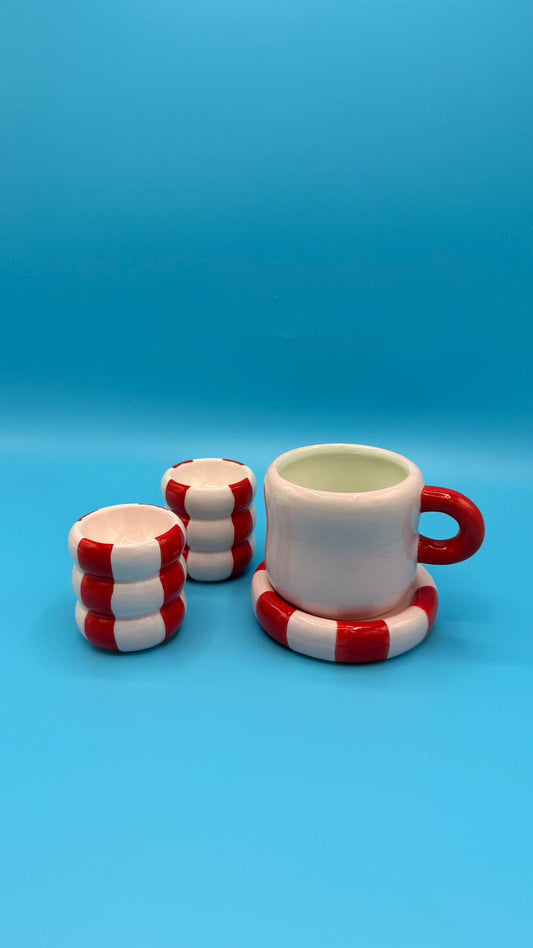 Lot tasse + coquetier Love