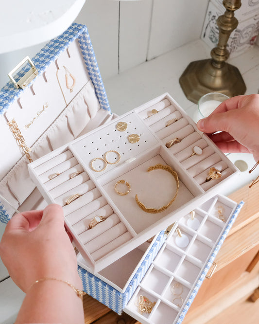 Boîte à bijoux Denise pied de poule